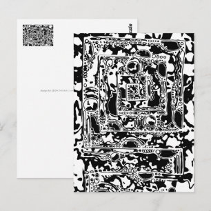 Cartão Postal Arte Geométrica Preta E Branca 25