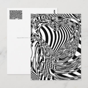 Cartão Postal Arte Geométrica Preto e Branco 12