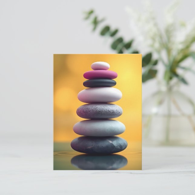 Cartão Postal Arte Geométrica Zen Espiritual Equilibrada (Em pé/Frente)