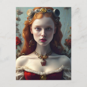 Cartão Postal Arte gerada pela Princesa Vermelha Adorável AI