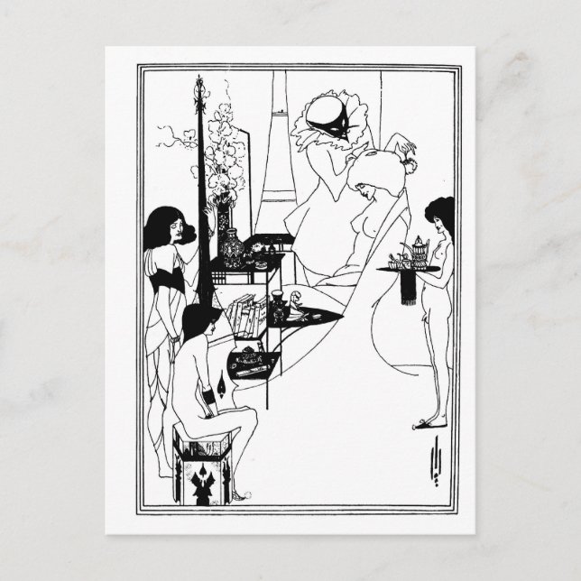 Cartão Postal Arte gótica nouveau Nouveau, gótico preto e branco (Frente)