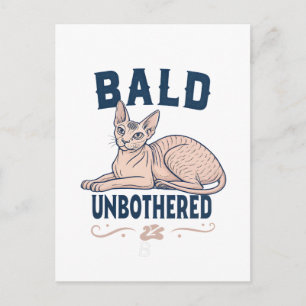 Cartão Postal Arte Gráfica de Gato Sphynx Careca e Despreocupado