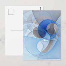 Arte Gráfica Fractal Azul Cinza Abstrata Moderna