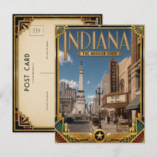 Cartão Postal Arte Indiana Vintage Art Deco Idade Dourada
