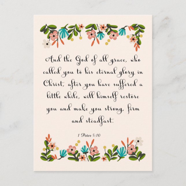 Cartão Postal Arte inspiradora cristã - 1 Peter 5:10 (Frente)
