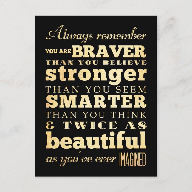 Cartão Postal Arte Inspirativa - Citação do Dr. (Frente)