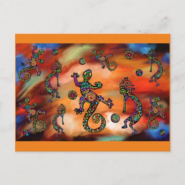 Cartão Postal Arte Kokopelli (Frente)