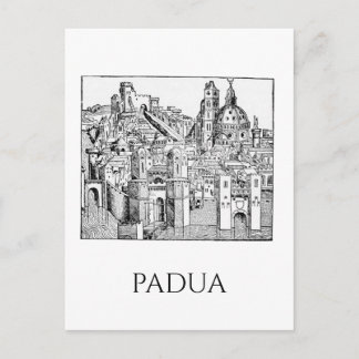 Cartão Postal Arte Linear Minimalista da Silhueta Medieval de Pá