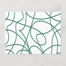 Arte Linear Moderna: Verde sobre Branco