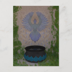 Cartão Postal Arte Mídia Mista Rain Bird