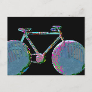 Cartão Postal arte moderna bicicleta gráfica bonita
