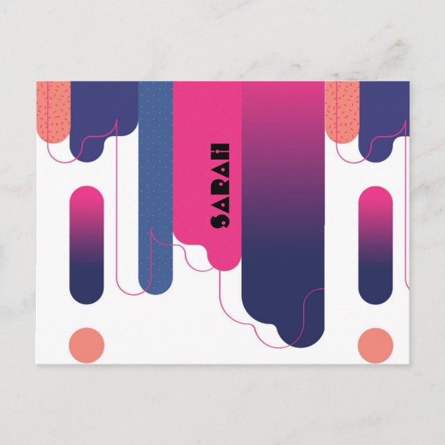 Cartão Postal Arte moderna contemporânea da linha de arco mínima (Frente)