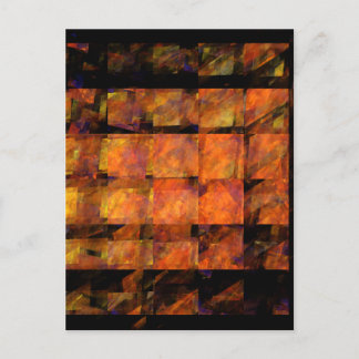 Cartão Postal Arte Moderna de Fogo Geométrico Abstrato na Parede