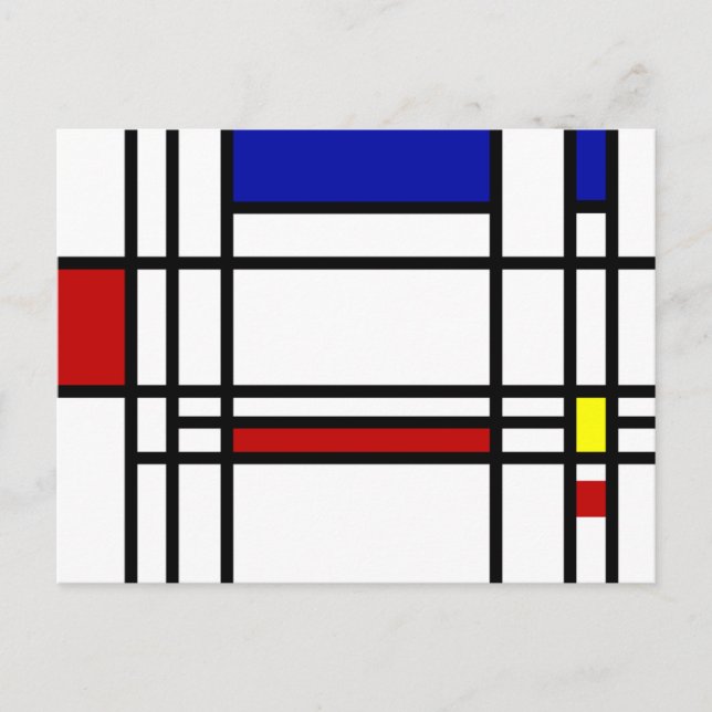 Cartão Postal Arte Moderna Mondrian (Frente)