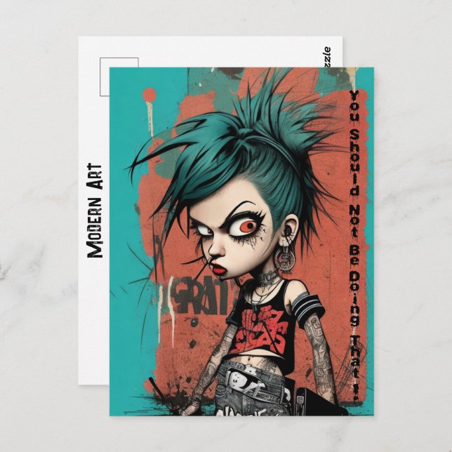 Cartão Postal Arte Moderna Você Não Deveria Estar Fazendo Essa F (Frente/Verso)