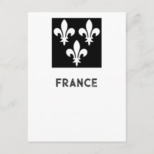 Cartão Postal Arte Monocromática de Impressão Heráldica da Franç