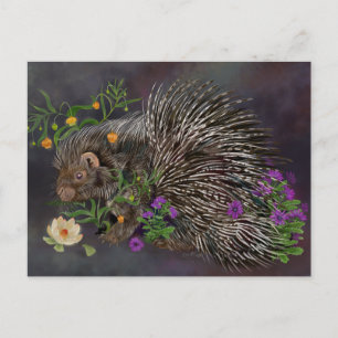 Cartão Postal Arte natural do Buquê Porcupine Detido