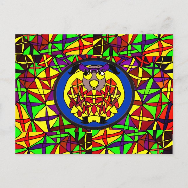 Cartão Postal arte no estilo coruja (Frente)