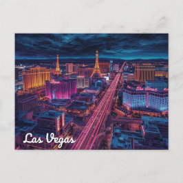 Cartão Postal Arte Noturna da Faixa de Las Vegas