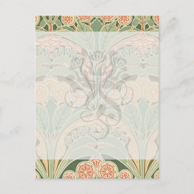 Cartão Postal Arte nouveau de jardim bontanista ornamentado (Frente)