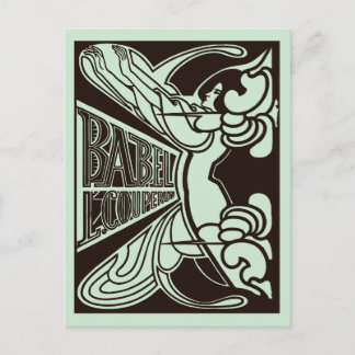 Cartão Postal Arte nova retro vetor Babel estilo Jan Toorop