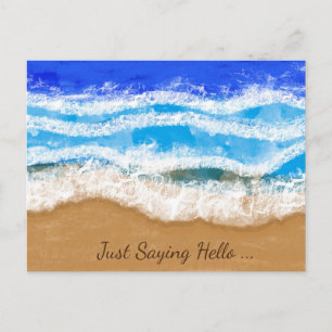 Cartão Postal Arte Oceânica, Ondas Brancas de Foamina em uma Pr