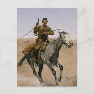 Cartão Postal Arte Ocidental de Frederic Remington “A Fuga”