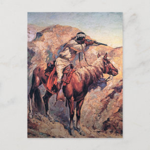Cartão Postal Arte Ocidental de Frederic Remington “Emboscada Ap