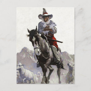Cartão Postal Arte Ocidental Resgatada por NC Wyeth