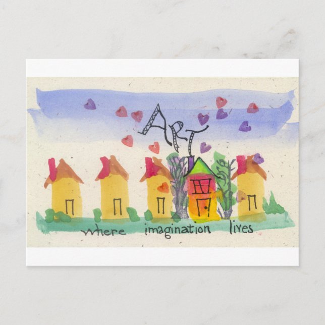 Cartão Postal Arte onde a imaginação vive (Frente)