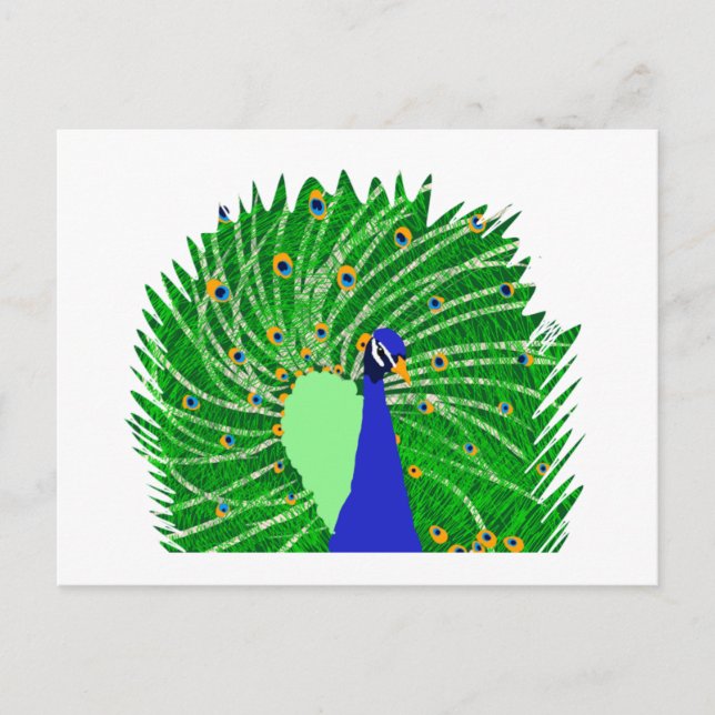 Cartão Postal Arte original de Peacock impressionante por Sophie (Frente)