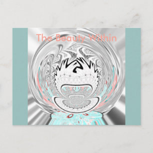 Cartão Postal Arte Padrão da Flora Abstrato da Cinza Urbana Mode