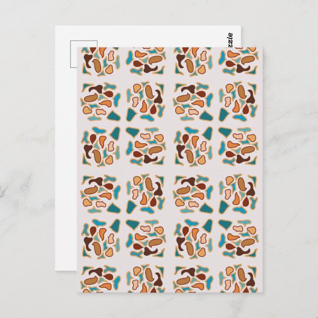 Cartão Postal Arte Padrão do Tom Terra Abstrato do Sudoeste (Frente/Verso)