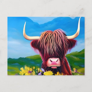 Cartão Postal Arte paisagística de Vaca das Terras Altas