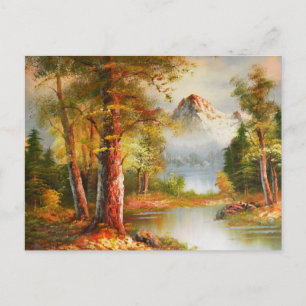 Cartão Postal Arte paisagística nas montanhas e nos rios