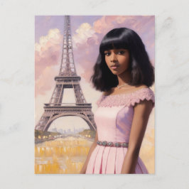Cartão Postal Arte Parisiense Rosa Negra Francesa