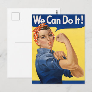 Cartão Postal Arte Pop de Empoderamento Feminino Clássico
