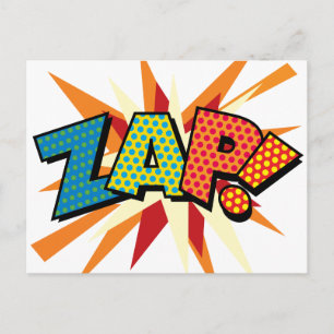 Cartão Postal Arte Pop de Quadrinhos Divertido e Retrô ZAP