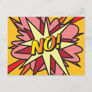 Cartão Postal Arte Pop de Quadrinhos Retrô Sem Diversão