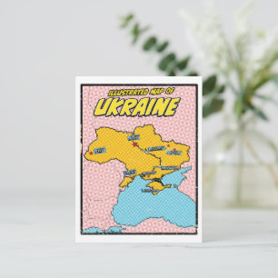 Cartão Postal Arte Pop Ilustrada Ucrânia