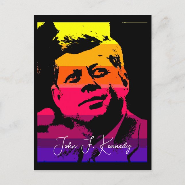 Cartão Postal Arte Pop Jack JFK John F. Kennedy (Frente)