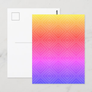 Cartão Postal Arte Pop Moderna Diamante Hipnótico Arco-íris de I