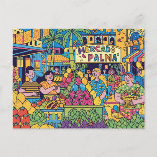 Cartão Postal Arte Pop Moderno de Palma de Mallorca
