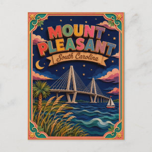 Cartão Postal Arte PopCut Estados Mount Pleasant Carolina do Sul