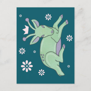 Cartão Postal Arte Popular de Veado Alien Corço Verde Capricho