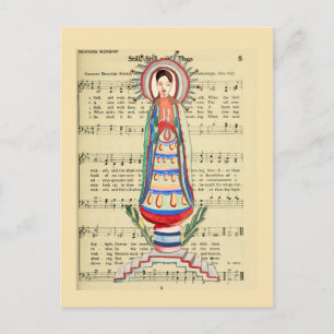 Cartão Postal Arte popular Virgem Maria Nossa Senhora da Luz vin