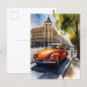 Cartão Postal Arte por aquarela de Madrid