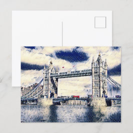 Cartão Postal Arte por Aquarela em Londres Viagem Vacation