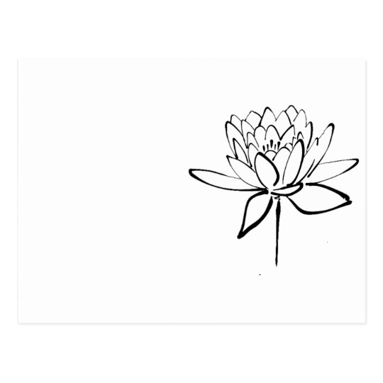 Cartão Postal Arte preto e branco do desenho da tinta da flor de |  Zazzle.com.br