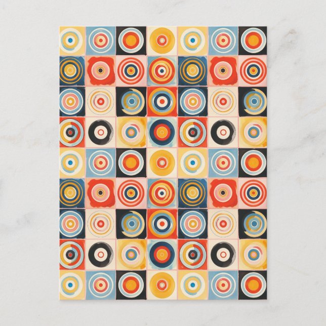 Cartão Postal Arte Retro Abstrato no estilo de Hilma af Klint (Frente)